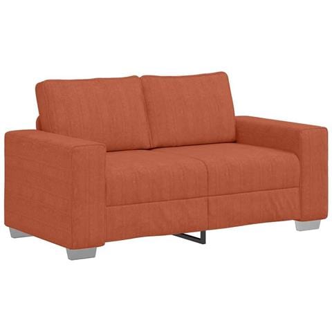 Divano Divanetto Rosso Arancione 120 cm Tessuto Velluto a Coste - Foto 1