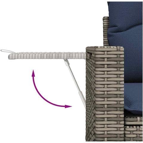 Set Divani da Giardino 7 pz con Cuscini Grigio in Polyrattan - Foto 9