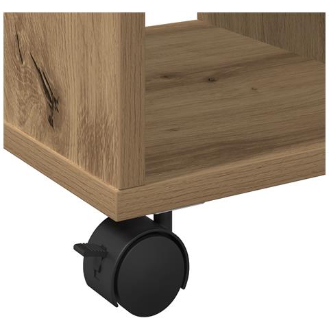 Tavolino con Ruote Rovere Artigianale 50x30x55 cm in Legno Ingenerizzato - Foto 9