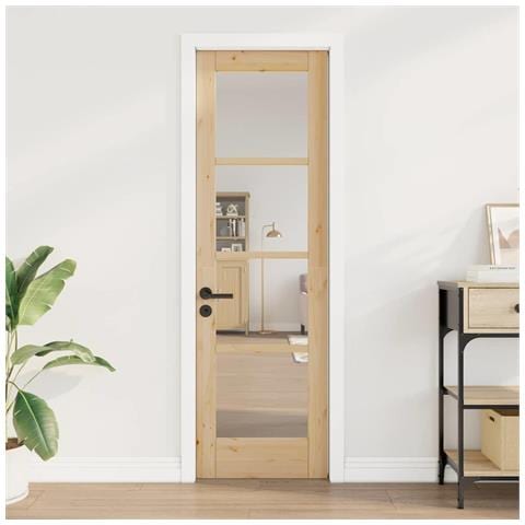 "porta interna con vetro ""ORKDAL"" 61x198,5x4 cm in legno massello di pino" - Foto 2