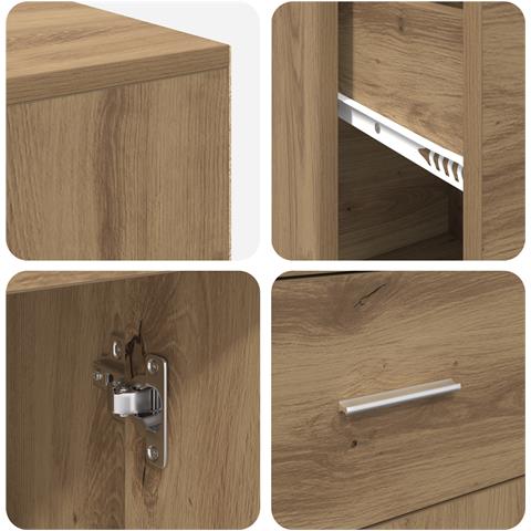 Scrivania Angolare in Rovere Artigianale 102x88x75 cm in Legno Ingegnerizzato - Foto 9