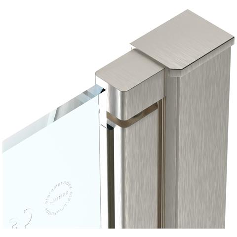 Box Doccia Angolare 80x80 Cm Apertura Due Ante Battenti H200 Cm Cristalli Trasparente 6mm Profilo Satinato Ivo - Foto 4