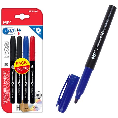 Da Marchio Permanente 4 Pz. 2 Neri, 1 Rosso E 1 Blu. Pack Risparmio - Foto 1