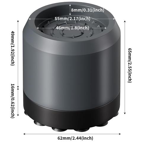 Piedini Antivibrazione Antiscivolo Grigio Per Lavatrice Con Ventose 4 Pz. - Foto 2
