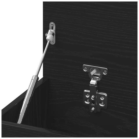 Panca da ingresso  nera in rovere 60x30x45 cm in legno - Foto 9