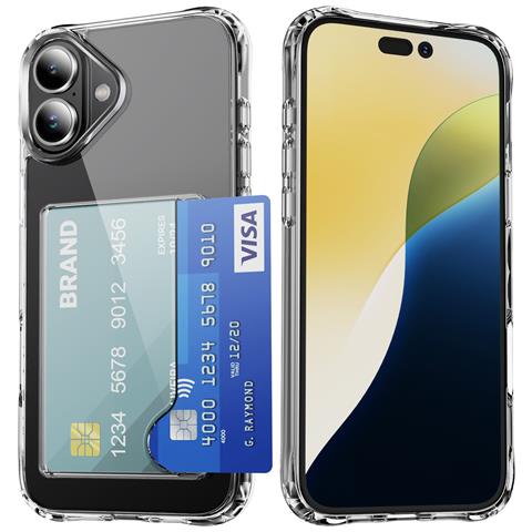 Custodia Trasparente In Acrilico Con Slot Laterale Per Schede Antiurto Compatibile Con Iphone 17 - Foto 1