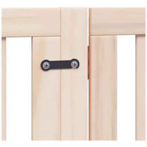 Cancello per Cani con Porta Pieghevole 4 Pannelli 320 cm Pioppo - Foto 9