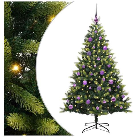 Albero di Natale Artificiale Pieghevole 150 LED Verde 150 cm - Foto 1