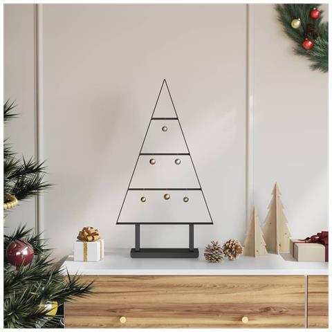 Albero di Natale in metallo con supporto Nero 60 cm Acciaio - Foto 2