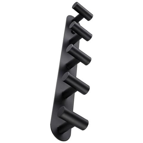 Ganci A Parete Resistenti - 5 Ganci In Acciaio Inossidabile Per Bagno, Cucina E Porta Black - Foto 1