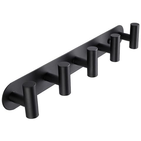 Ganci A Parete Resistenti - 5 Ganci In Acciaio Inossidabile Per Bagno, Cucina E Porta Black - Foto 2