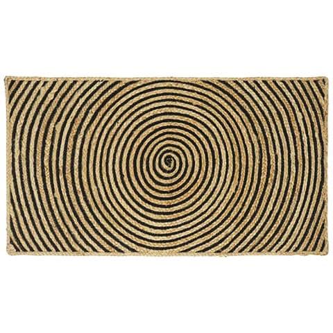 Tappeto Naturale e Nero 60 x 110 cm Juta - Foto 1