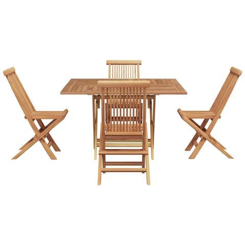 Set da Pranzo per Giardino Marrone Legno Teak Massello - Foto 1