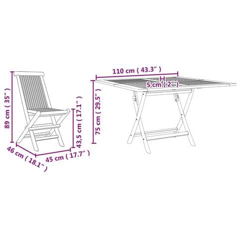 Set da Pranzo per Giardino Marrone Legno Teak Massello - Foto 7