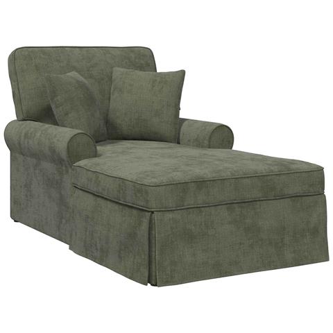 Chaise Longe con Gonna con cuscino Verde 157 x 91 x 91 cm ARES - Foto 1