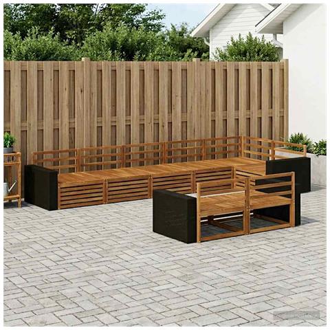 Set di divani da esterno 8 pcs Naturale - Foto 2