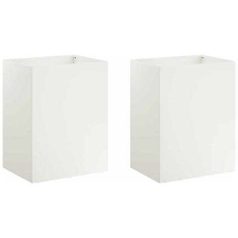 Vaso da giardino 2 pz Bianco 40 x 30 x 40 cm - Foto 1