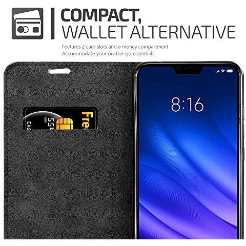 Custodia Compatibile Con Xiaomi Mi 8 Lite In Bruno Caffè - Coperchio Protettiva Con Chiusura Magnetica, Funzione Stand E Tasca Per Le Carte - Foto 2