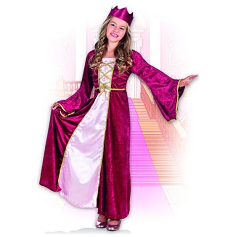 82143-kinderkostüm Renaissance Queen Dama Rinascimento Costume Bambina, Rosso, 7-9 Anni, 82143 - Foto 2