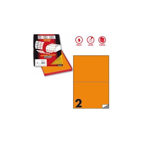 Etichetta Adesiva C / 509 Arancio Fluo 100fg A4 210x148mm (2et / fg) - Foto 1