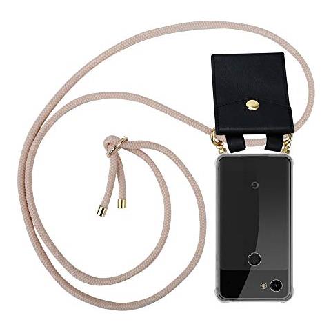 Cadorabo Catena Di Telefoni Cellulari Compatibile Con Google Pixel 3a In Or Rosato A Perla - Coperchio Protettivo In Silicone Con Anelli D'oro, Cinturino In Corda E Custodia Staccabile - Foto 1