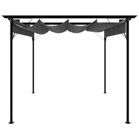Pergola con Tetto Retrattile Antracite 3x3m in Acciaio 180 g / m² - Foto 6