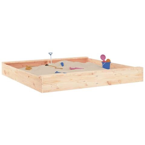 Sabbiera Con Sedute Quadrata In Legno Massello Di Pino - Foto 3