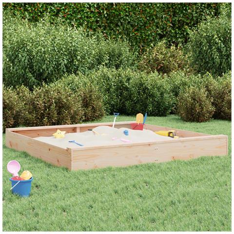 Sabbiera Con Sedute Quadrata In Legno Massello Di Pino - Foto 1