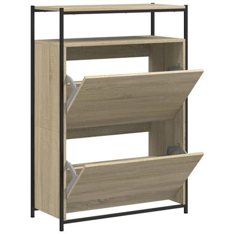 Scarpiera Rovere Sonoma 75x34x112 Cm In Legno Multistrato - Foto 2
