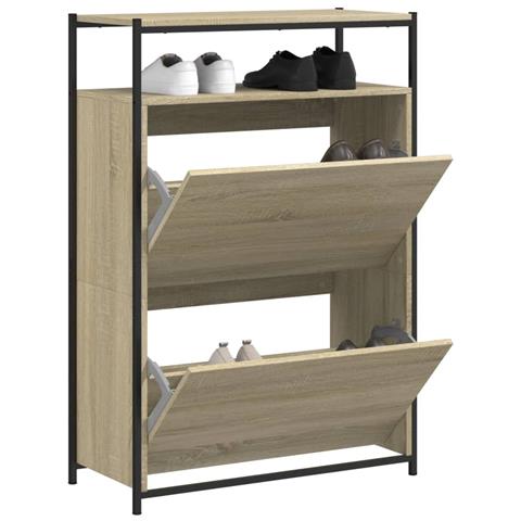 Scarpiera Rovere Sonoma 75x34x112 Cm In Legno Multistrato - Foto 1