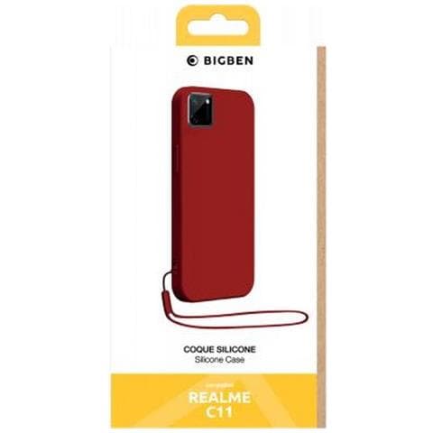 Cover In Silicone Realme C11 2021 Con Cinturino Da Polso Abbinato, Rosso - Foto 2