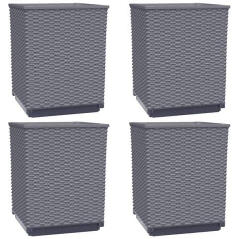Fioriere 4 Pz Grigio Scuro 30x30x37 Cm In Polipropilene - Foto 1