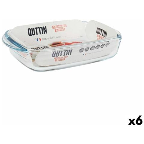 Pirofila Da Forno Quttin Vetro Rettangolare 950 Ml 22,8 X 14,9 X 4,5 Cm (6 Unità) - Foto 1