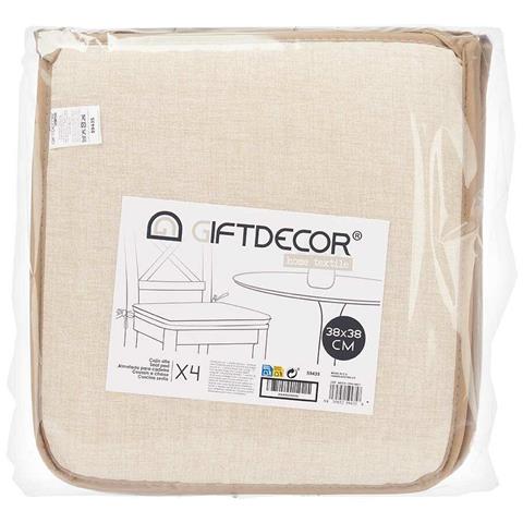Cuscino Per Sedie 38 X 2,5 X 38 Cm (4 Unità) - Foto 2
