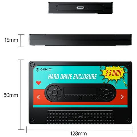 Scatola Esterna Orico 2580c3-v1-bk-ep Nero 2,5' - Foto 1