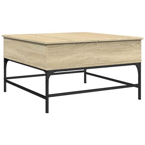 Tavolino Salotto Rovere Sonoma 80x80x45 Cm Multistrato Metallo - Foto 2