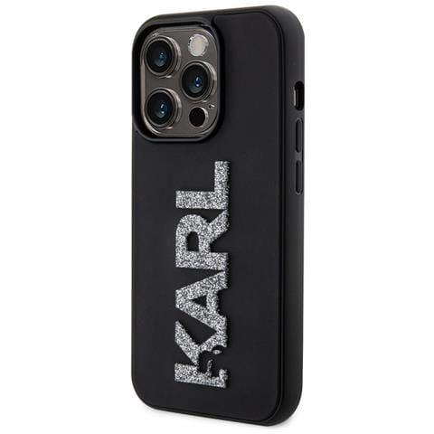 Cover Per Iphone 15 Pro 3d Rubber Karl Glitter, Nero - Foto 1