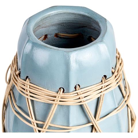 Vaso Decorativo Kamering Realizzato A Mano Ceramica Blu - Foto 2