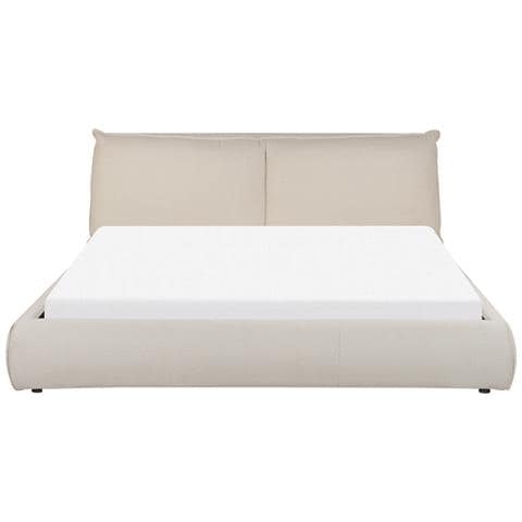 Letto Matrimoniale Tessuto Beige 180 X 200 Cm Vinay - Foto 8