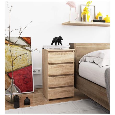 Cassettiera CL4, 4 cassetti, 40x35x74 cm, Colore Sonoma Quercia - Foto 5