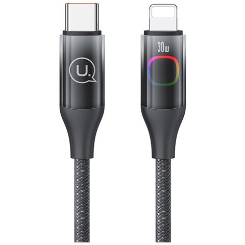 Cavo 30w Usb-c A Lightning 1.2m Display Xm Con Retro-illuminazione Led, Nero - Foto 1