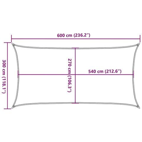 Vela Parasole 160 G /m² Rettangolare Grigio Chiaro 3x6 M In Hdpe - Foto 10