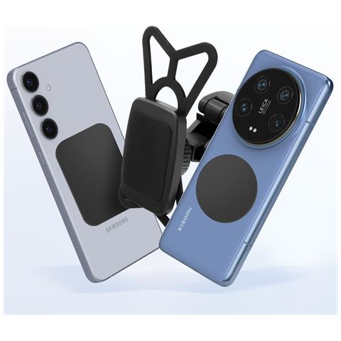 Supporto Bici Magnetico Per Telefono Fissaggio Manubrio Ruotabile 360°, Nero - Foto 5