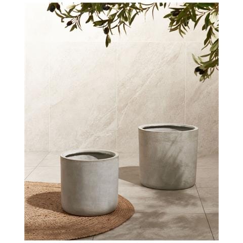 Vaso Per Piante Grigio 34 X 34 X 33 Cm Messene - Foto 1