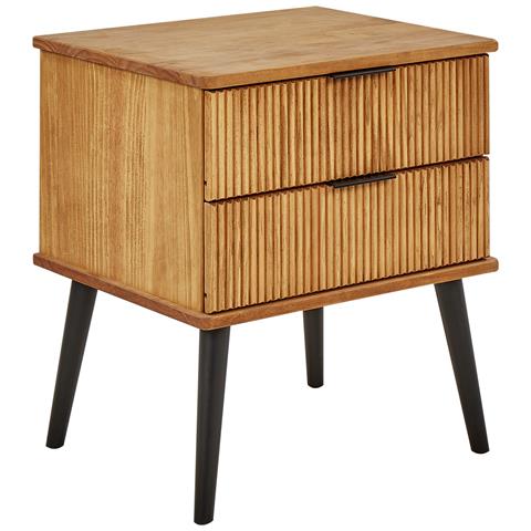 Comodino 2 Cassetti Timmins Legno Di Pino Marrone - Foto 2