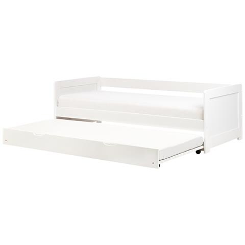 Letto Estraibile Legno Di Pino Gravelines 90 X 200 Cm Bianco - Foto 2