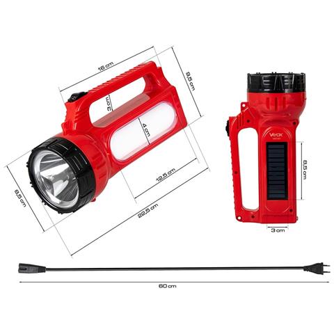 Torcia Ricaricabile 2 In 1 Con Luce Laterale E Ricarica Solare Va0123 - Foto 8