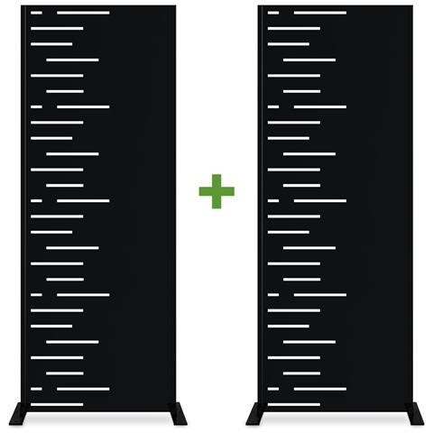 Set Di 2 Pannelli Decorativi Arlberg Nero H.160cm Motivi Lato Sinistro - Foto 1