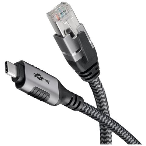 70697 adattatore per inversione del genere dei cavi USB C RJ-45 Nero, Argento - Foto 1