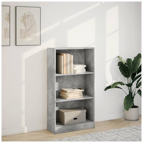 Libreria Grigio Cemento 60x24x109 Cm In Truciolato - Foto 3